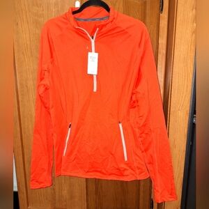 A Baleaf Sports Orange 3/4 zip jacket in a ladies 2XL NWT Spring,fall, outerwear